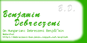 benjamin debreczeni business card